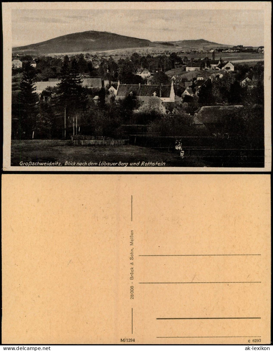 Großschweidnitz (OL) Swóńca Blick Nach Dem Löbauer Berg Und Rothstein 1931 - Grossschweidnitz