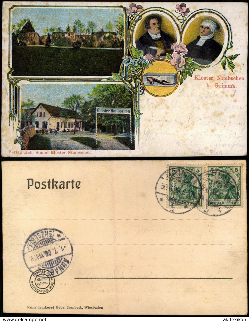 Ansichtskarte Grimma Kloster Nimbschen, Restauration 5 Bild 1906 Prägekarte - Grimma
