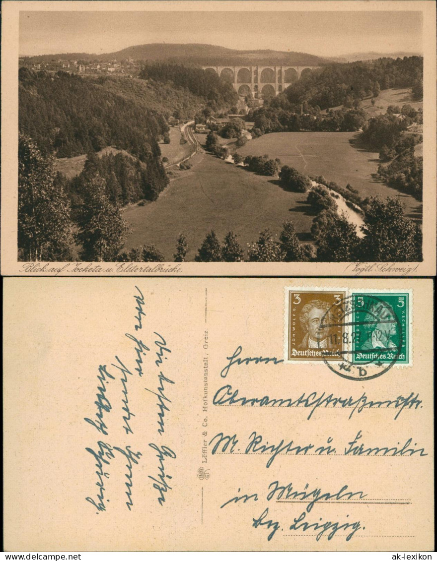 Jocketa-Pöhl Elstertalbrücke Jocketa Vogtländische Schweiz 1927 - Pöhl