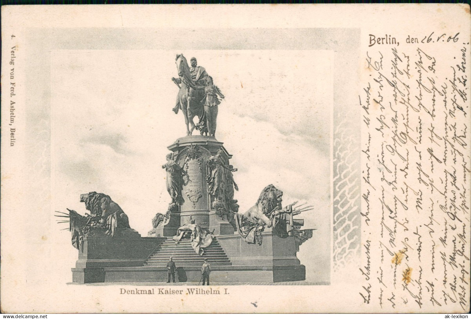 Ansichtskarte Lichterfelde-Berlin Denkmal Kaiser Wilhelm I., Soldat 1906 - Lichterfelde