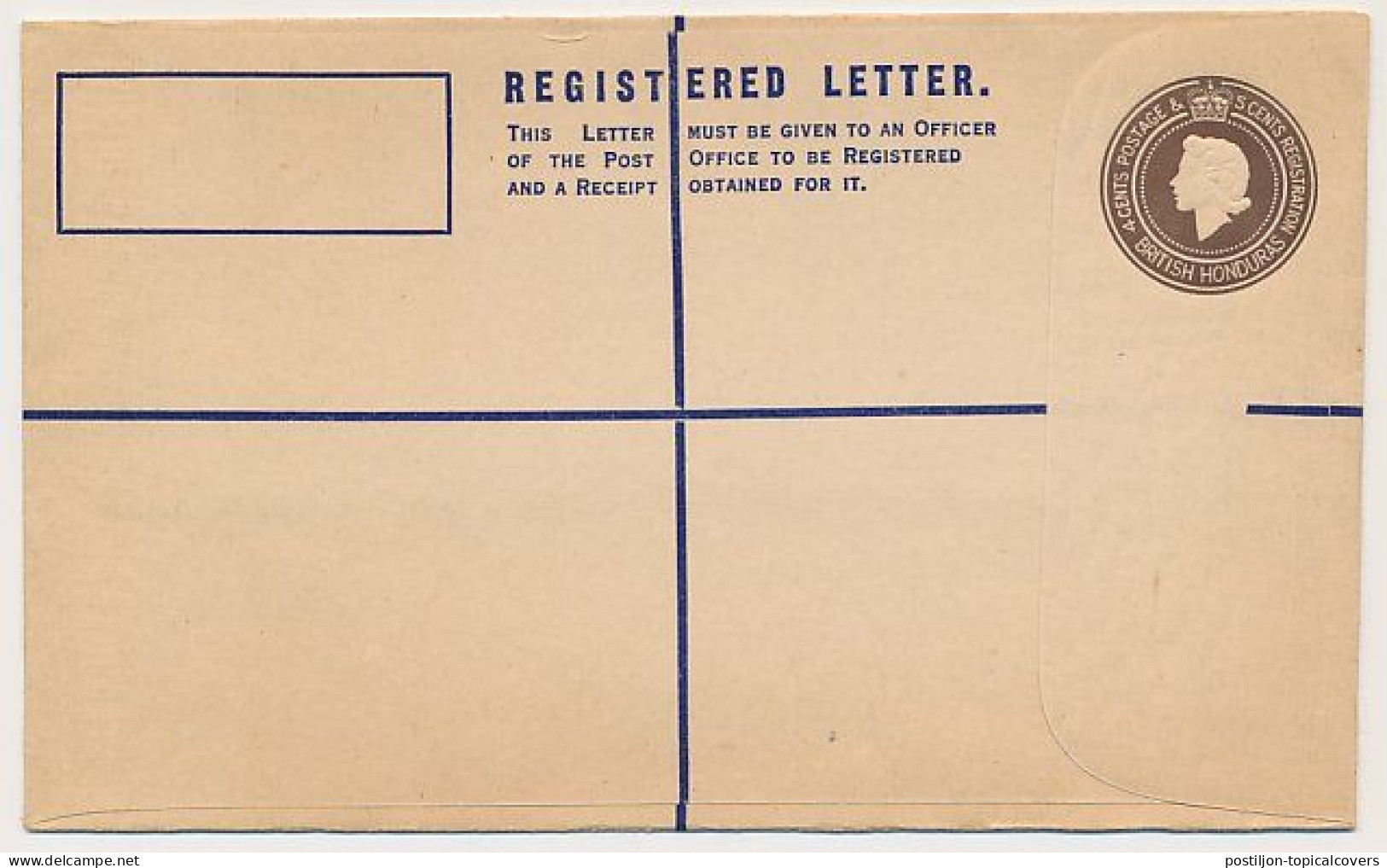Registered Letter British Honduras  - Postal Stationery - Britisch-Honduras (...-1970)