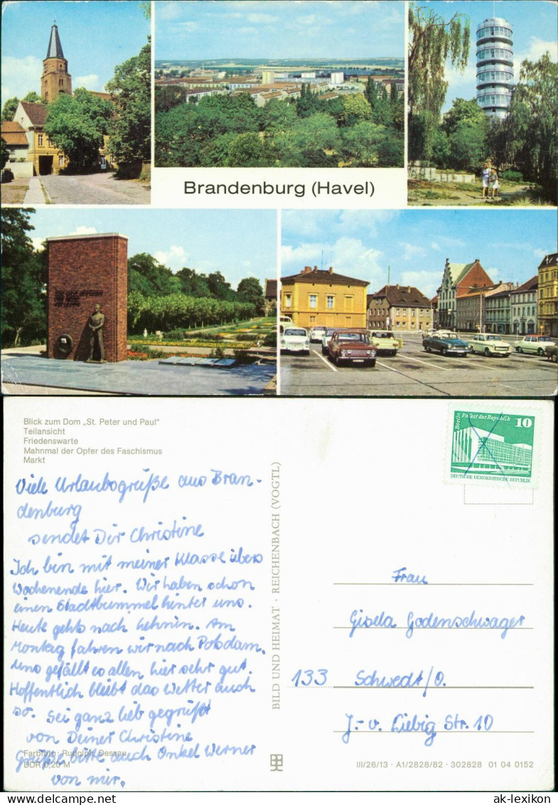 Brandenburg An Der Havel Blick Zum Dom Teilansicht, Friedenswarte Markt 1982 - Brandenburg