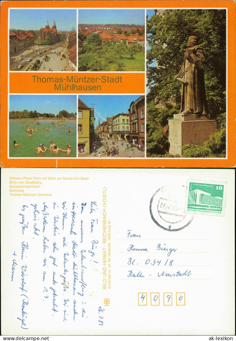 Mühlhausen (Thüringen) DDR Mehrbildkarte Der Thomas-Müntzer-Stadt 1989 - Muehlhausen