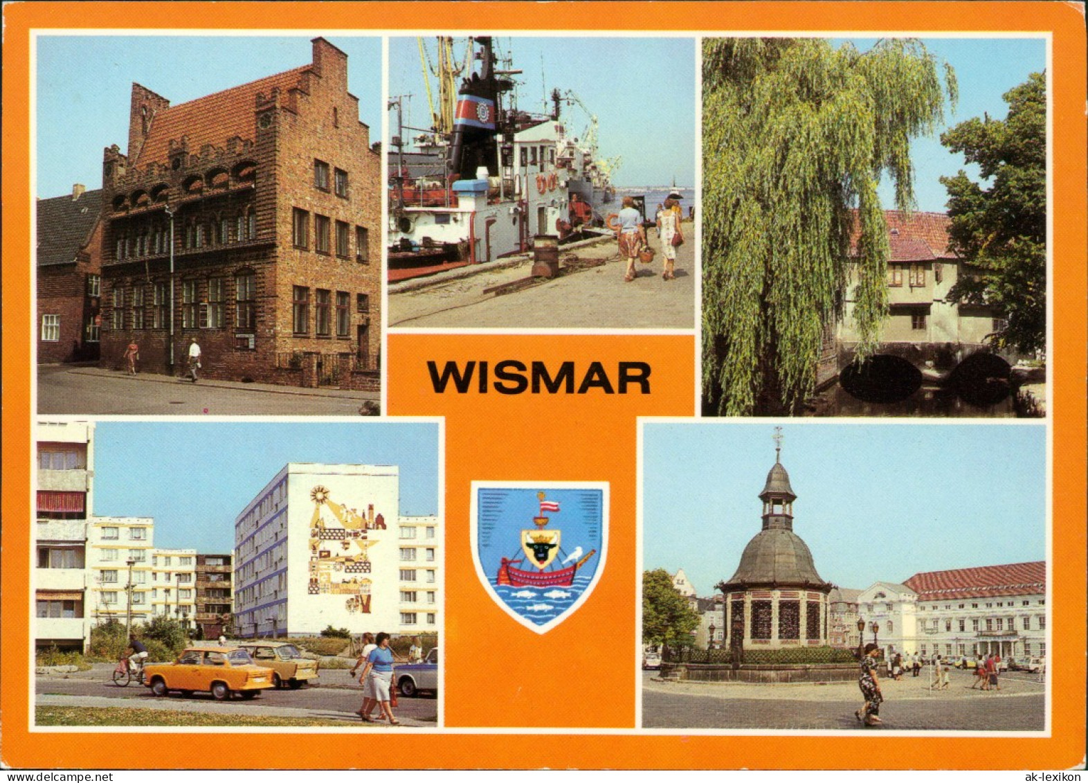 Wismar Archidiakonat, Am Hafen, Neubaugebiet Kagenmarkt, Wasserkunst 1986 - Wismar