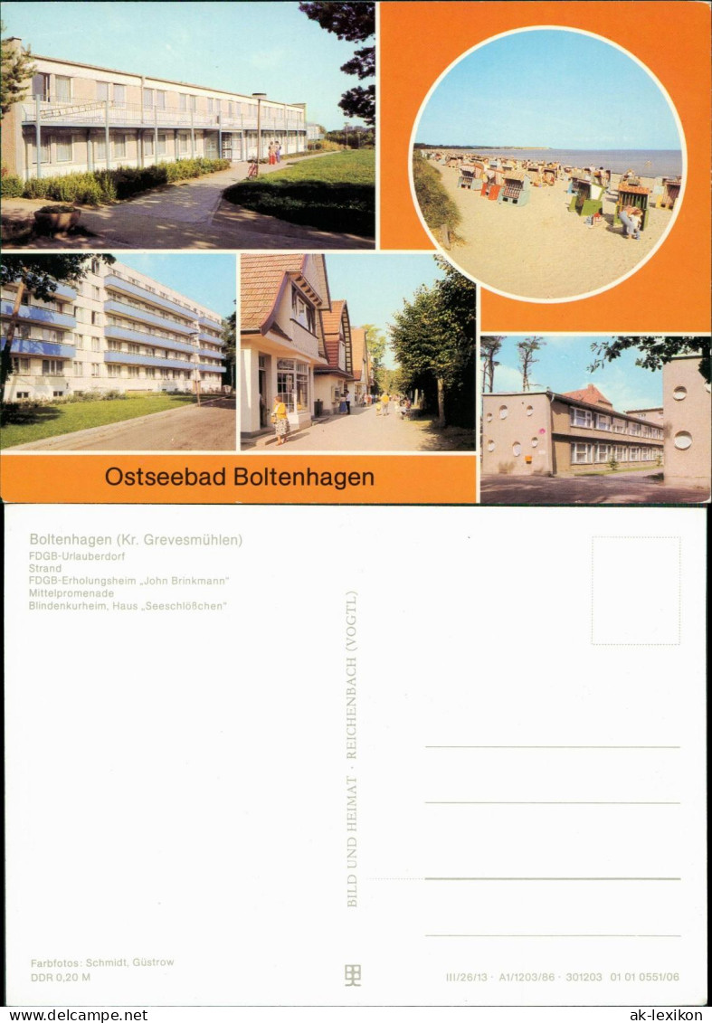 Boltenhagen FDGB-Urlauberdorf, Strand, FDGB-Erholungsheim "John Brinkmann 1986 - Boltenhagen