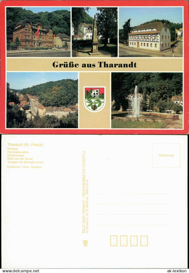 Tharandt Rathaus, Postmeilensäule, Kinderkrippe, Blick Von Der Ruine,   1989 - Tharandt