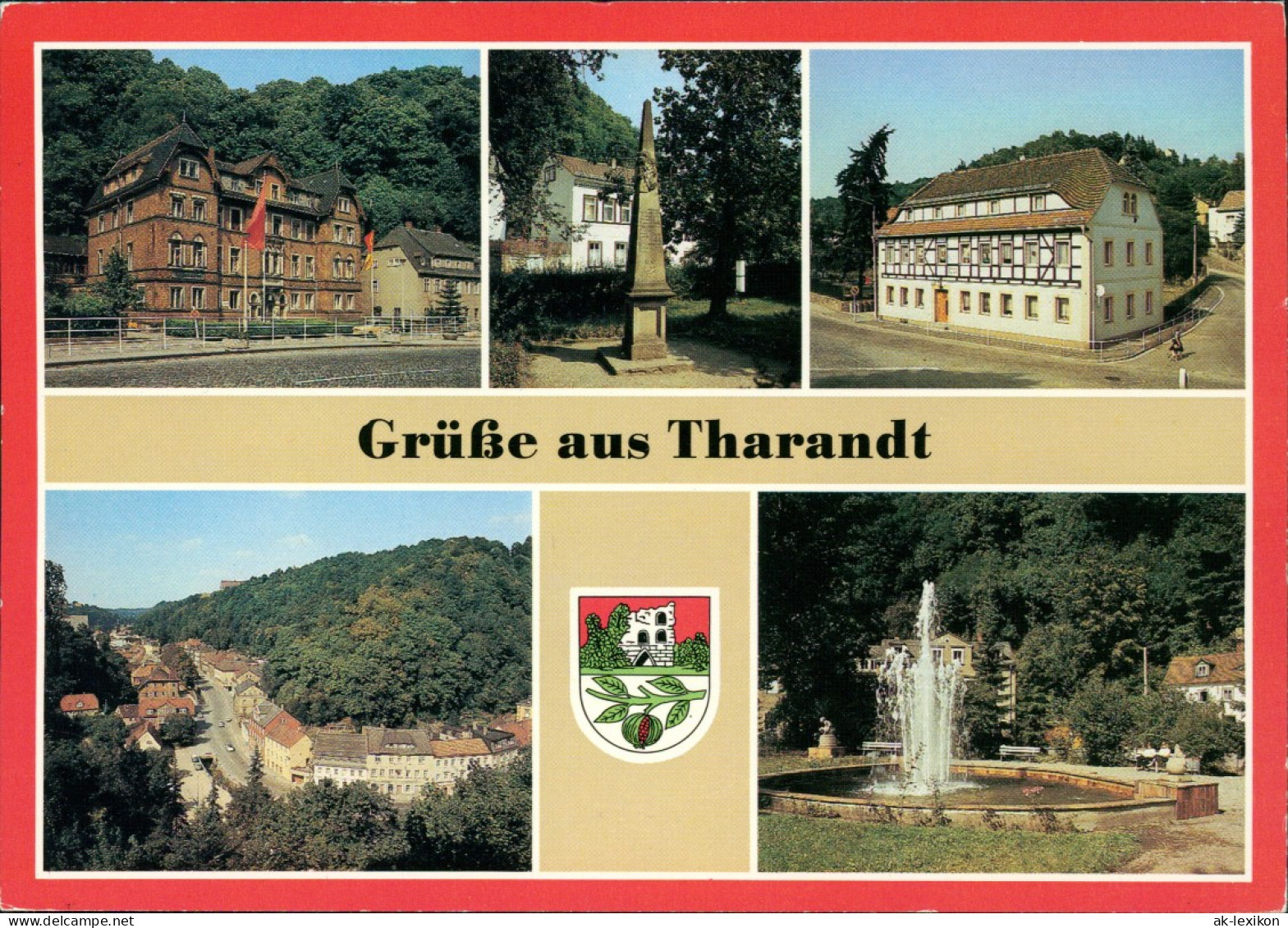 Tharandt Rathaus, Postmeilensäule, Kinderkrippe, Blick Von Der Ruine,   1989 - Tharandt