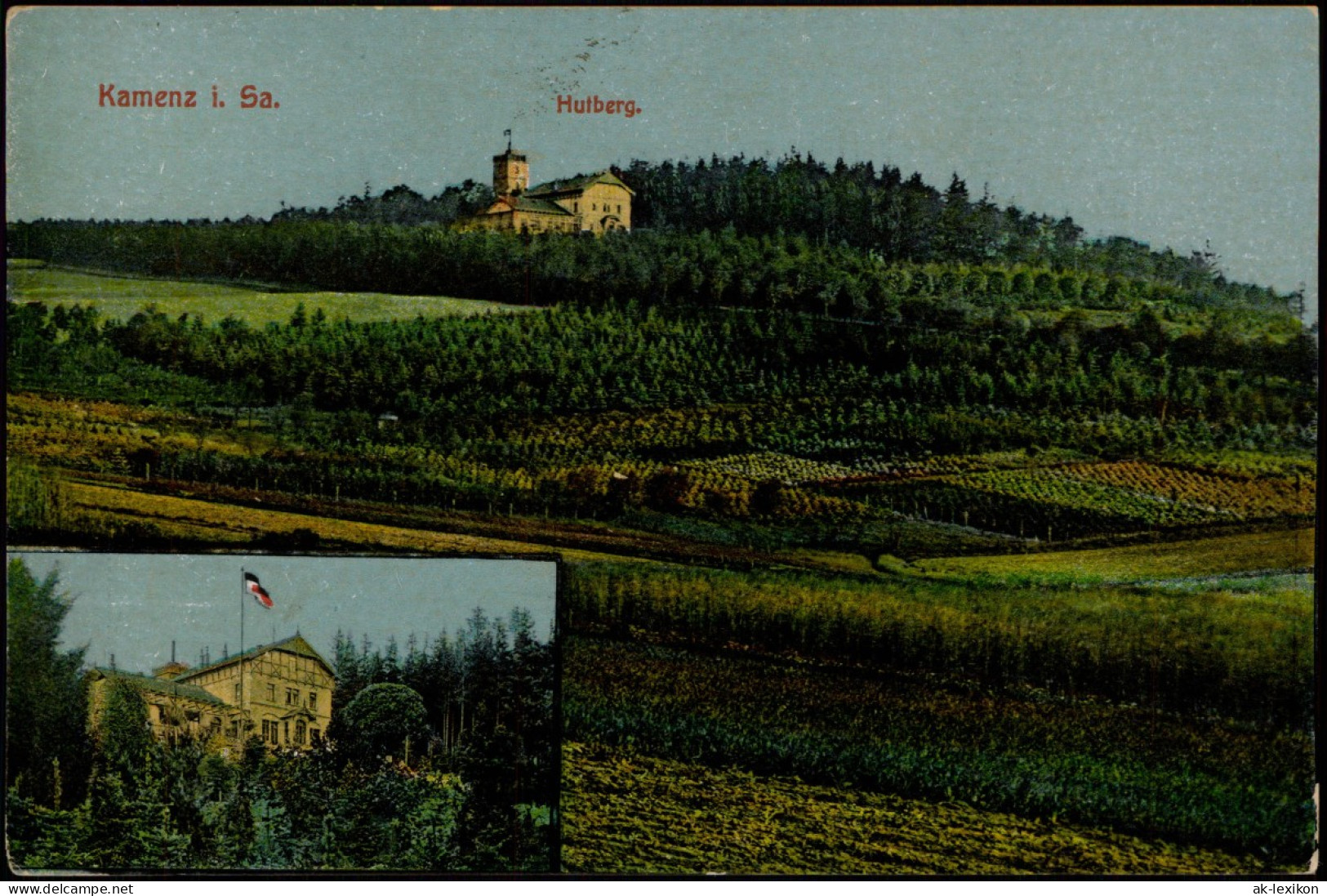 Ansichtskarte Kamenz Kamjenc Panorama-Hutberg 1917   1. Weltkrieg Feldpost - Kamenz