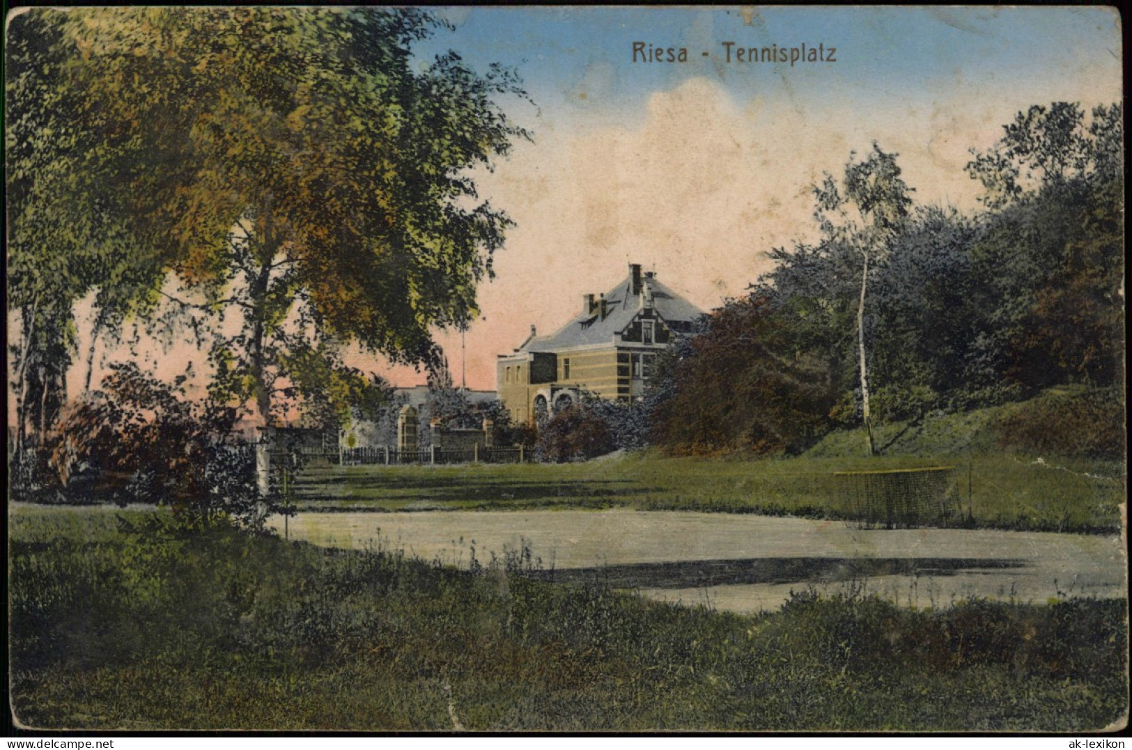 Ansichtskarte Riesa Partie Am Tennisplatz 1915 - Riesa