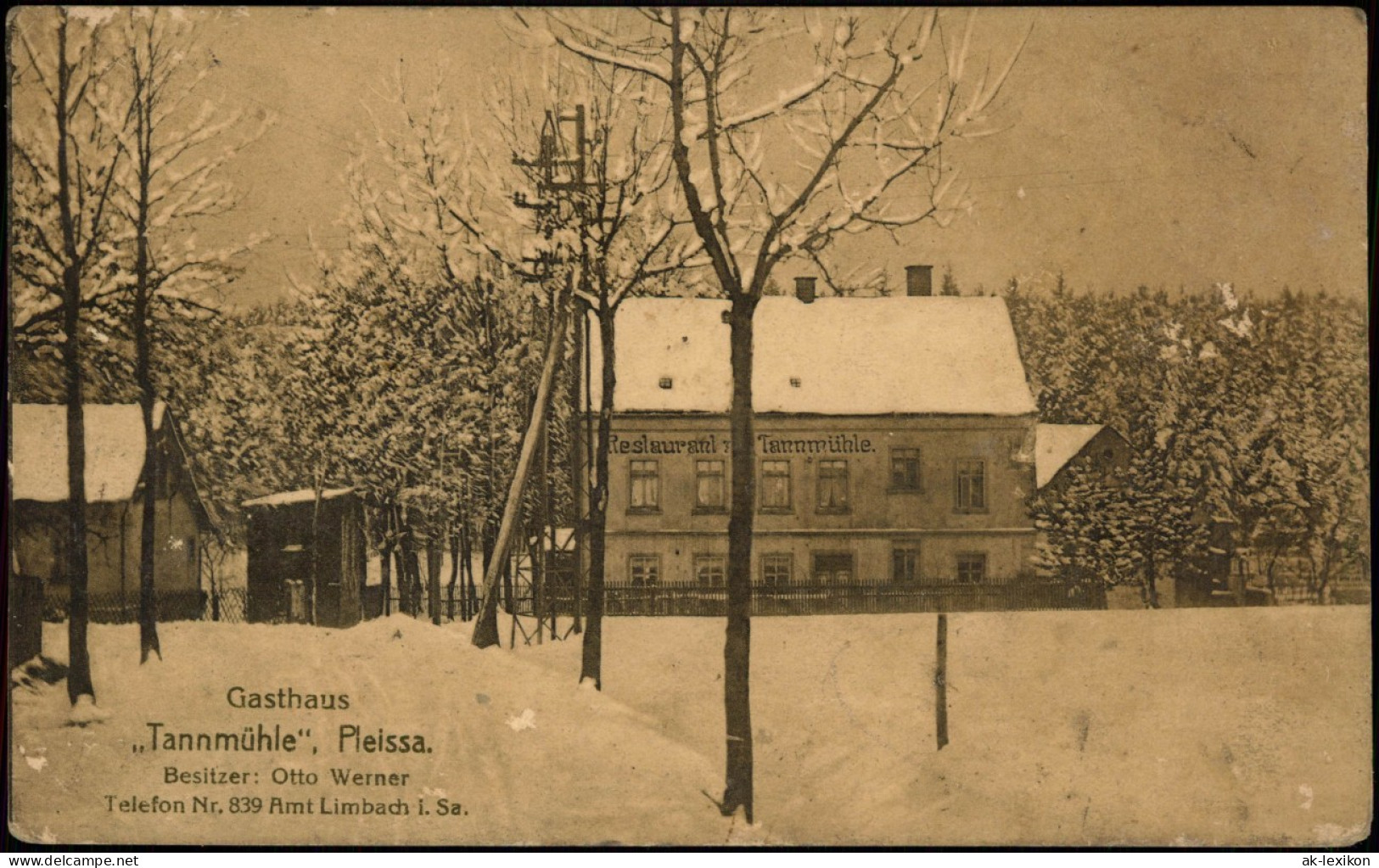 Pleißa-Limbach-Oberfrohna Partie Am Gasthaus Tannmühle Bes.: Otto Werner 1922 - Limbach-Oberfrohna