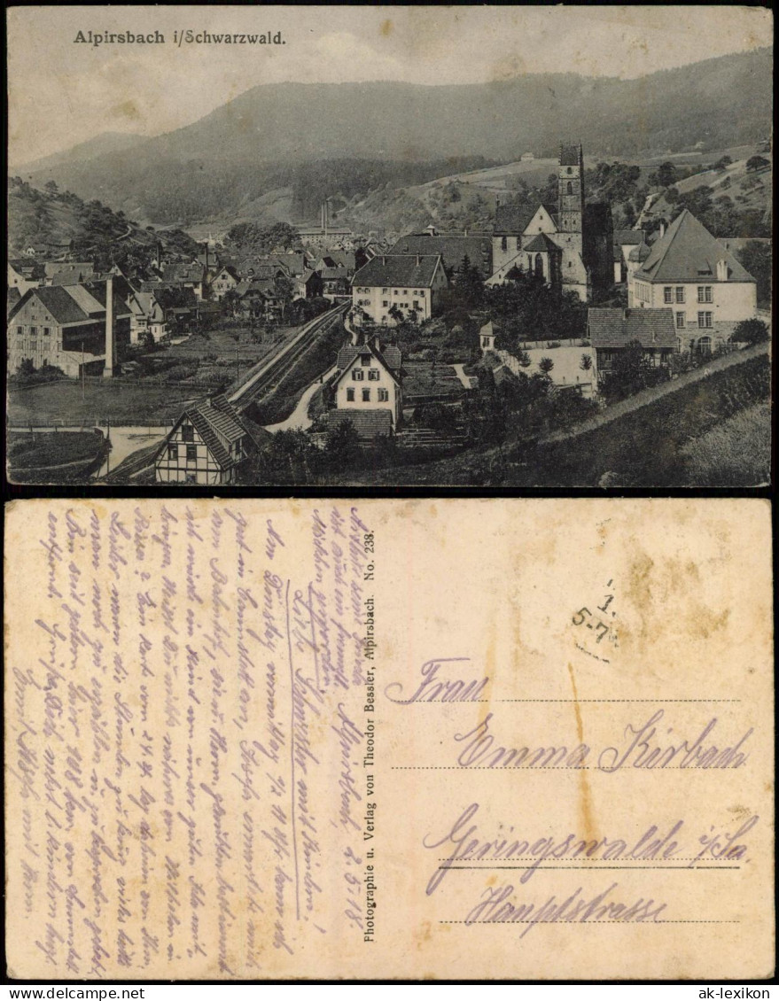 Ansichtskarte Alpirsbach Panorama Ortsansicht 1918 - Alpirsbach