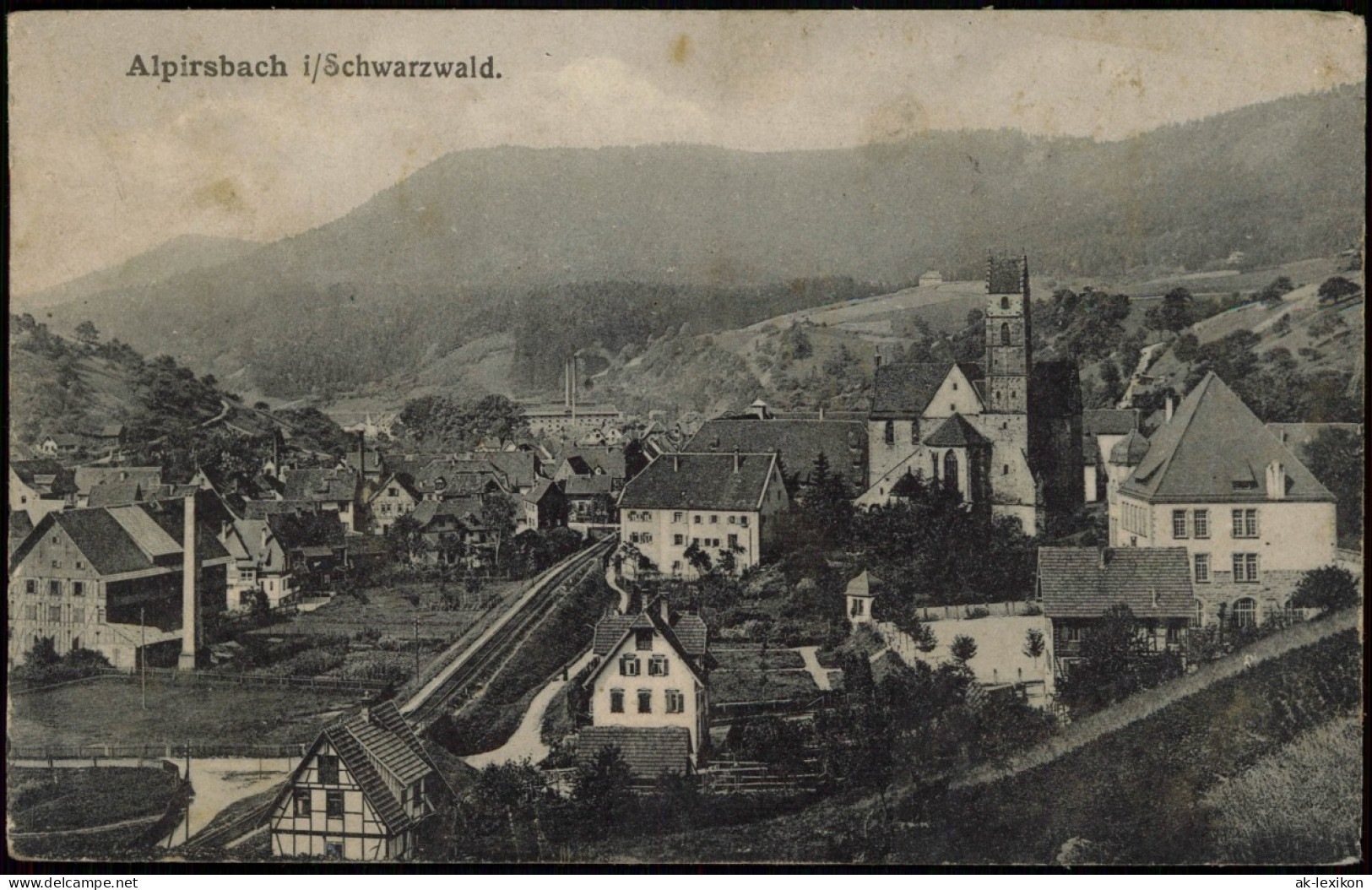 Ansichtskarte Alpirsbach Panorama Ortsansicht 1918 - Alpirsbach