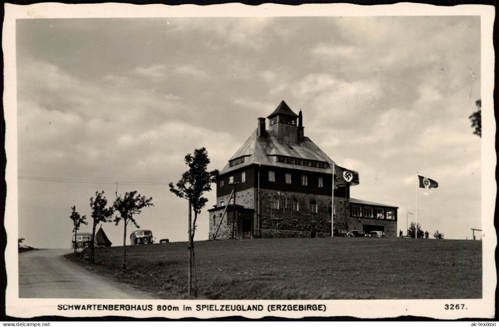 Ansichtskarte Neuhausen (Erzgebirge) Berggasthaus Schwartenberg/Baude 1938 - Neuhausen (Erzgeb.)