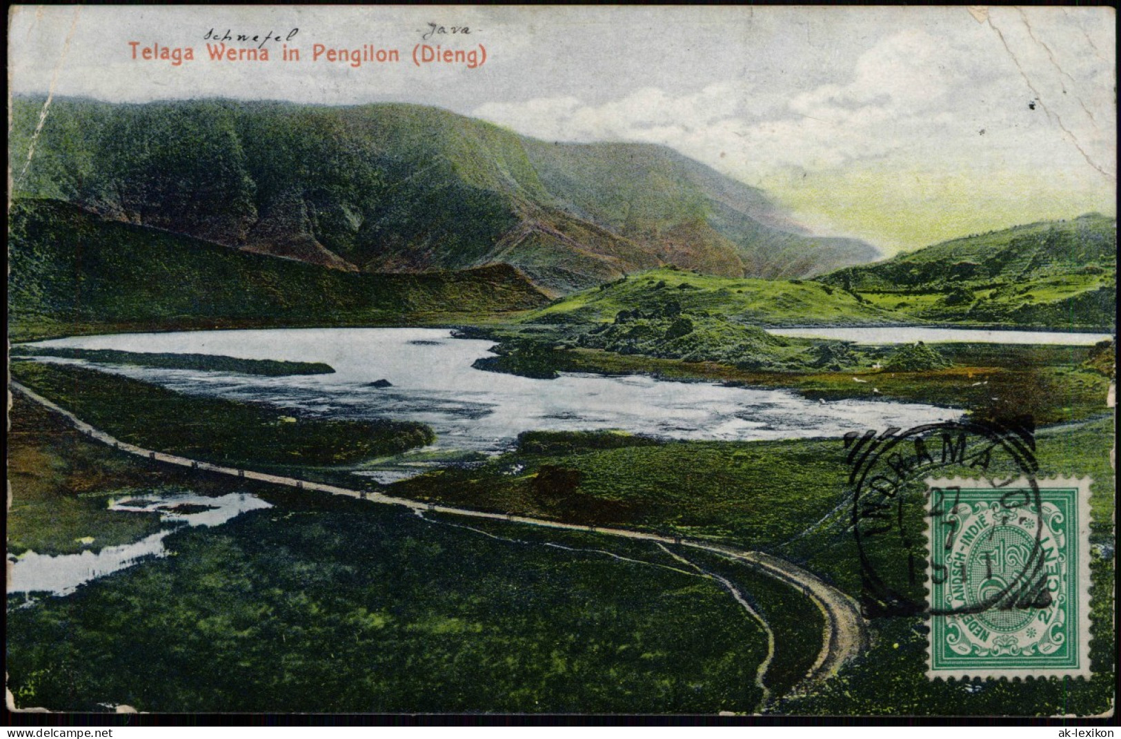 Postcard Wonosobo Telaga Werna In Pengilon (Dieng) Java 1912 - Indonesië