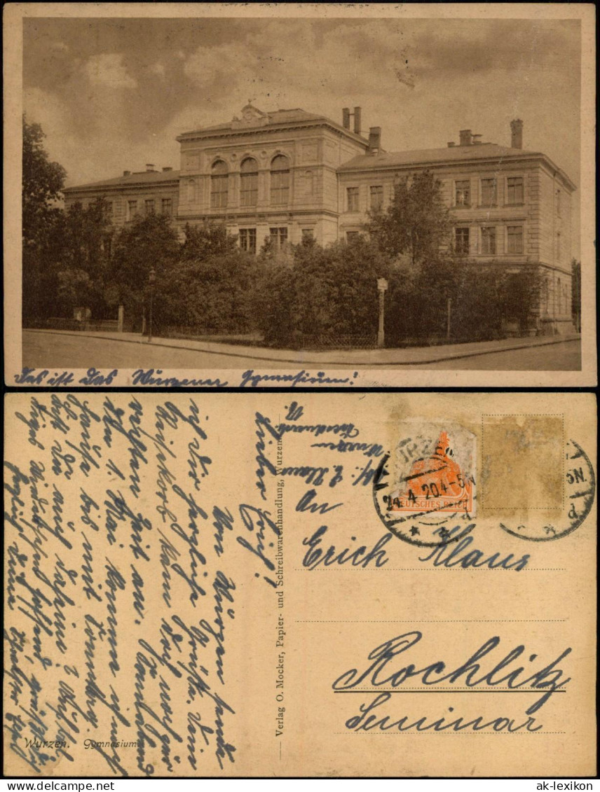 Ansichtskarte Wurzen Kgl. Gymnasium 1920 - Wurzen