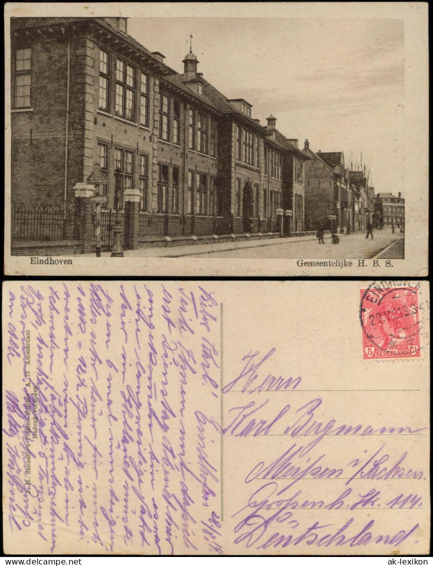 Postkaart Eindhoven Gemeentelijke H. B. S. - Straße 1909 - Eindhoven