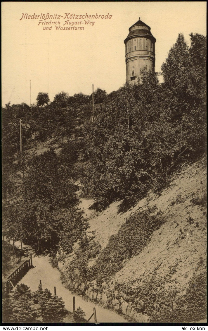 Kötzschenbroda-Radebeul Friedrich August-Weg Und Wasserturm 1912 - Radebeul