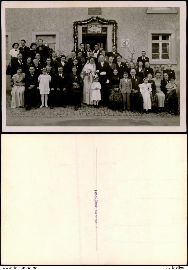 Ansichtskarte  Hochzeit - Gruppenfotos Vor Haus: Fotobank Kirchzarten 1934 - Noces