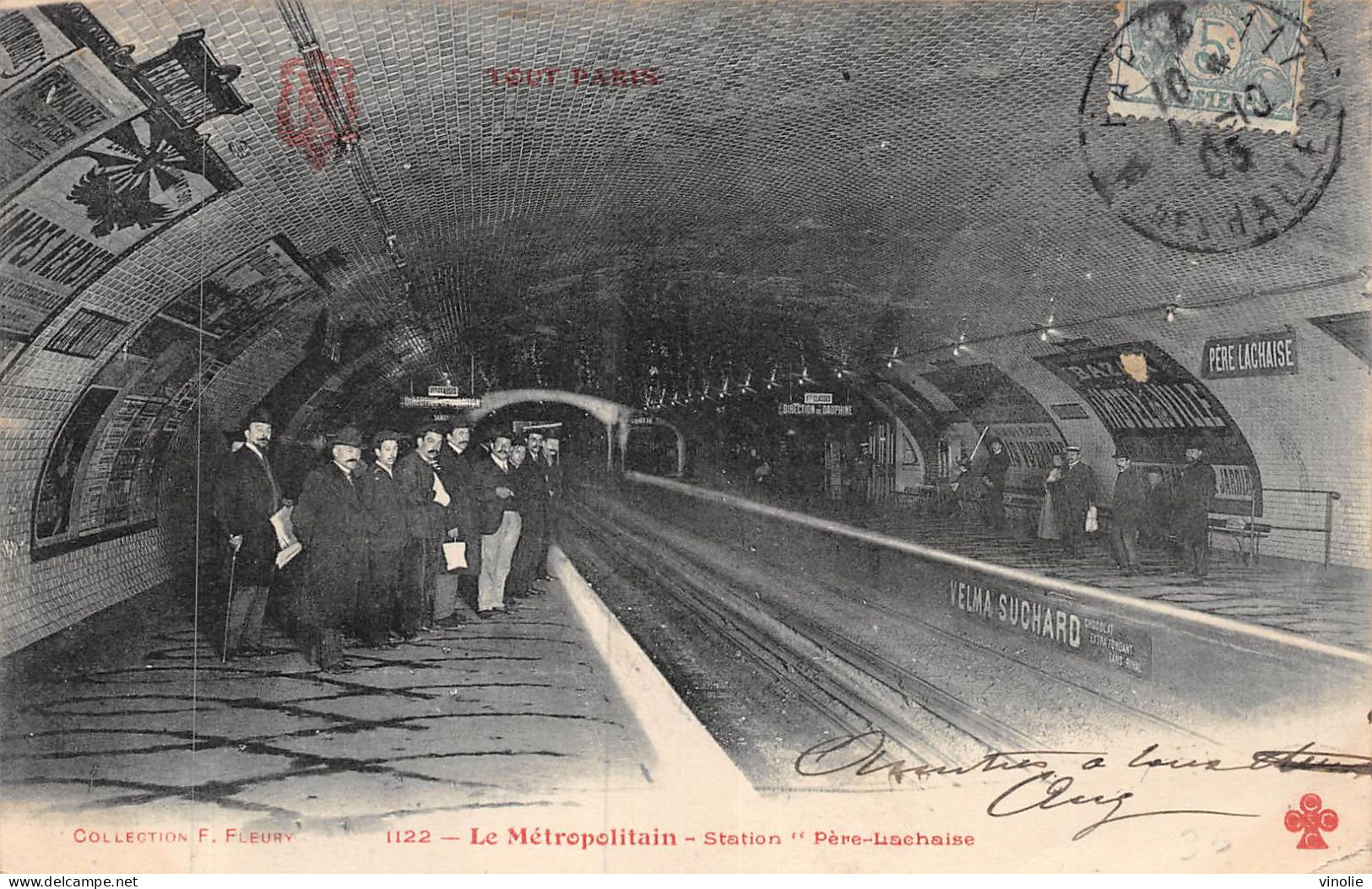 24-3321 : SERIE TOUT PARIS. LE METROPOLITAIN.  STATION DU PERE LACHAISE - Métro