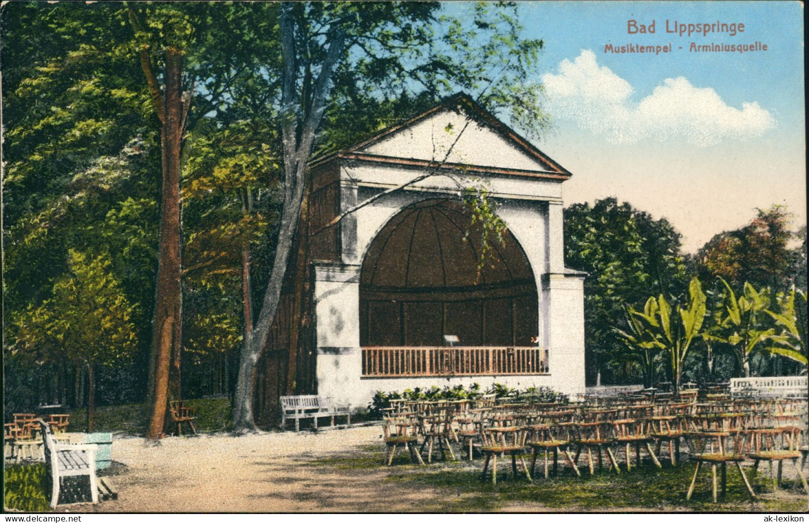 Ansichtskarte Bad Lippspringe Musiktempel- Arminiusquelle 1917 - Bad Lippspringe