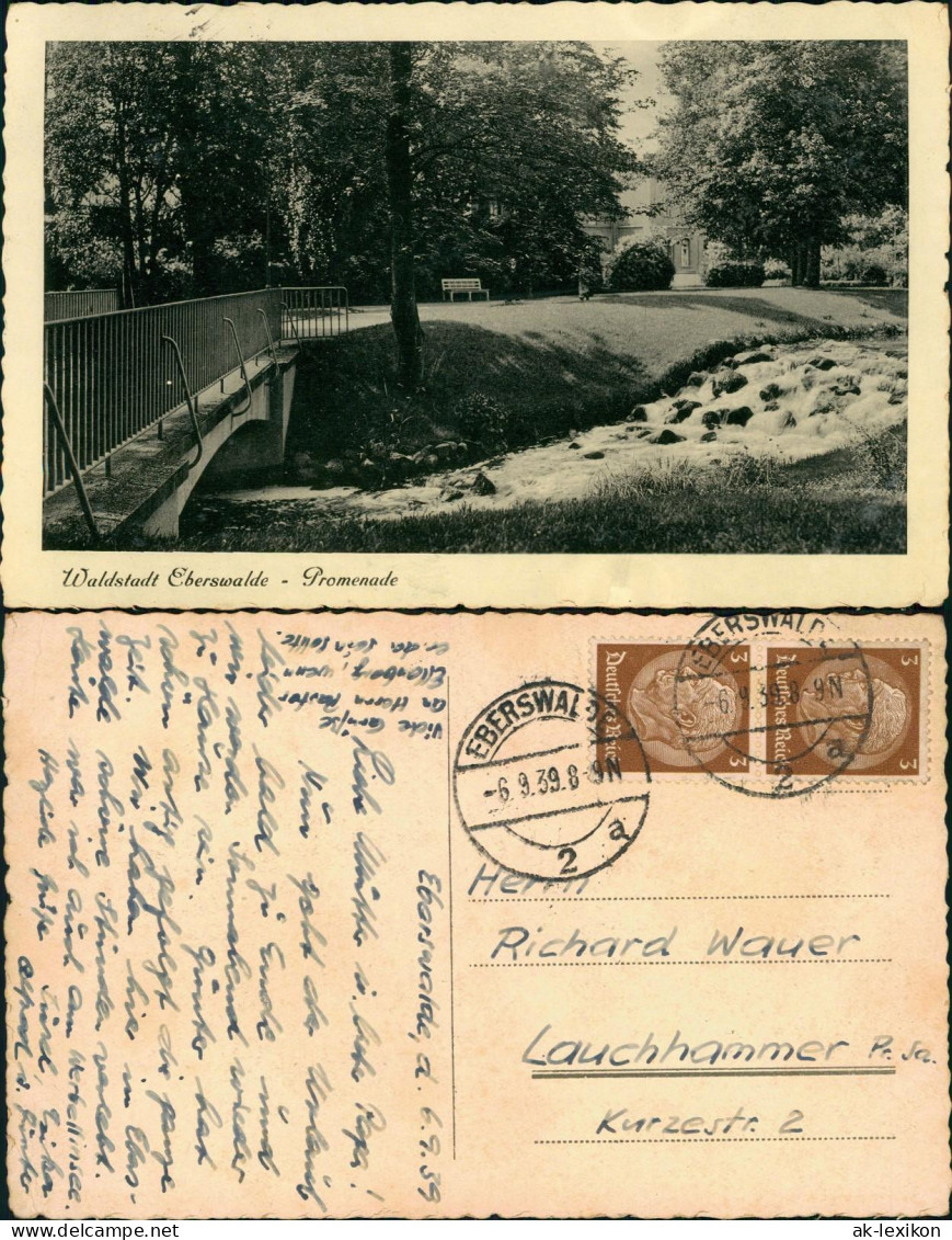 Ansichtskarte Eberswalde Promenade 1939 - Eberswalde