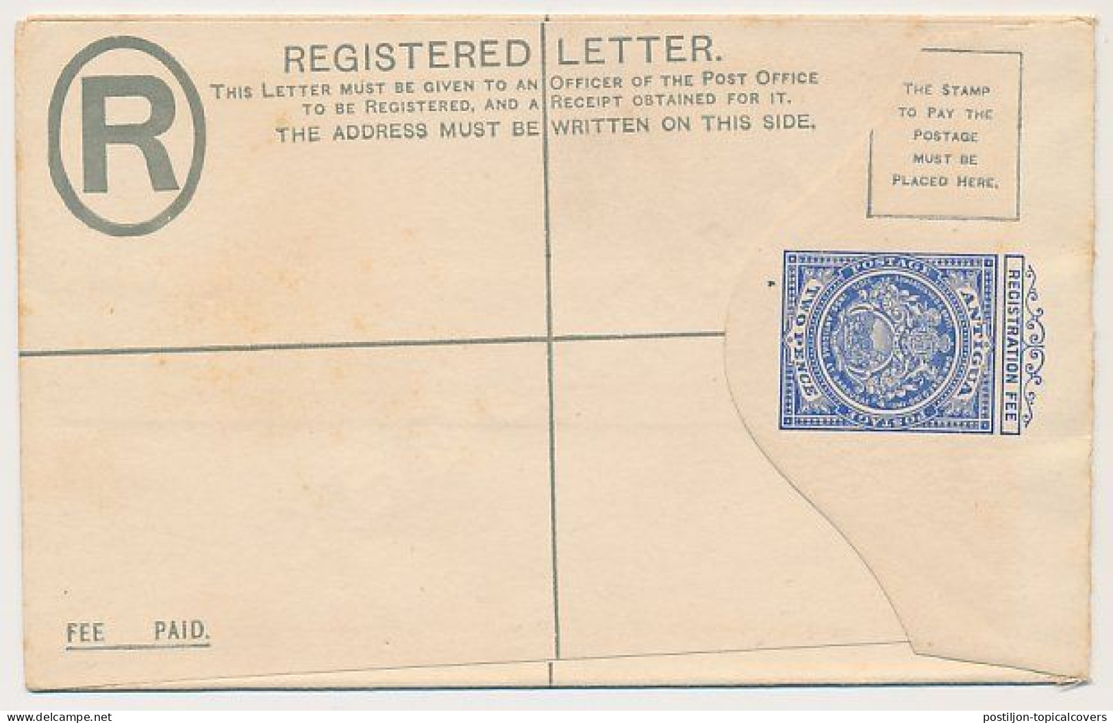 SPECIMEN - Registered Letter Antigua  - Postal Stationery - 1858-1960 Kronenkolonie