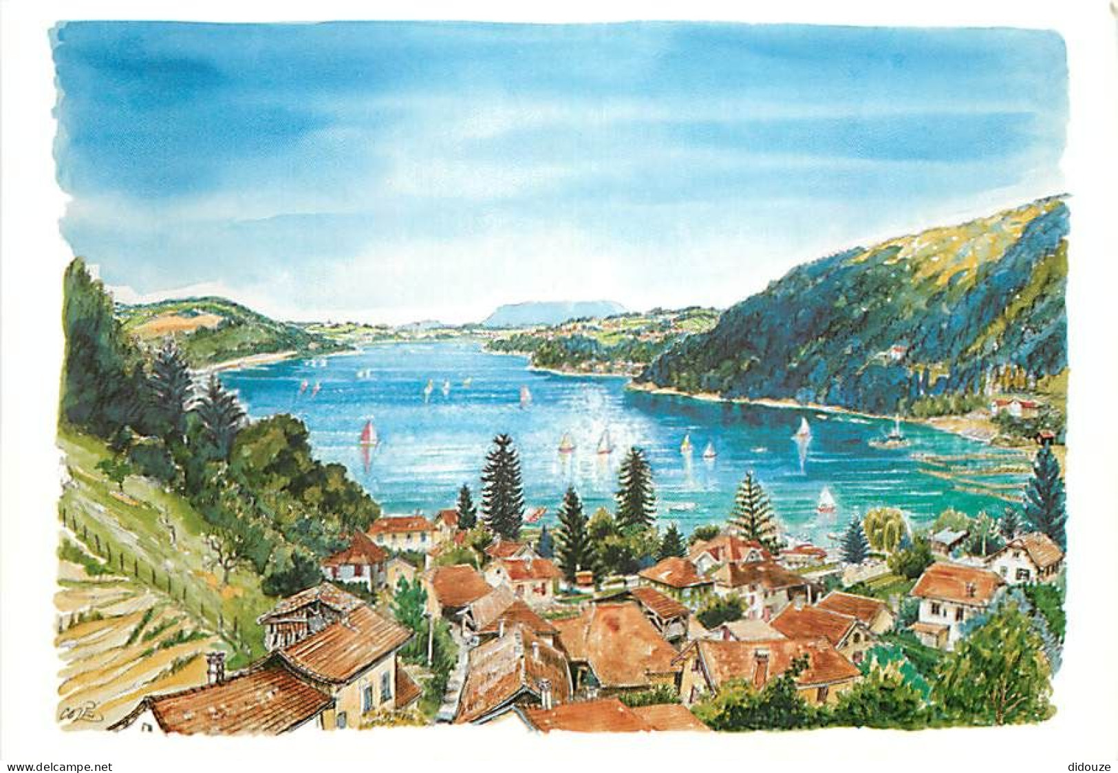 38 - Charavines - Le Lac De Paladru - Aquarelle De Richard Cole - Art Peinture - Carte Neuve - CPM - Voir Scans Recto-Ve - Charavines