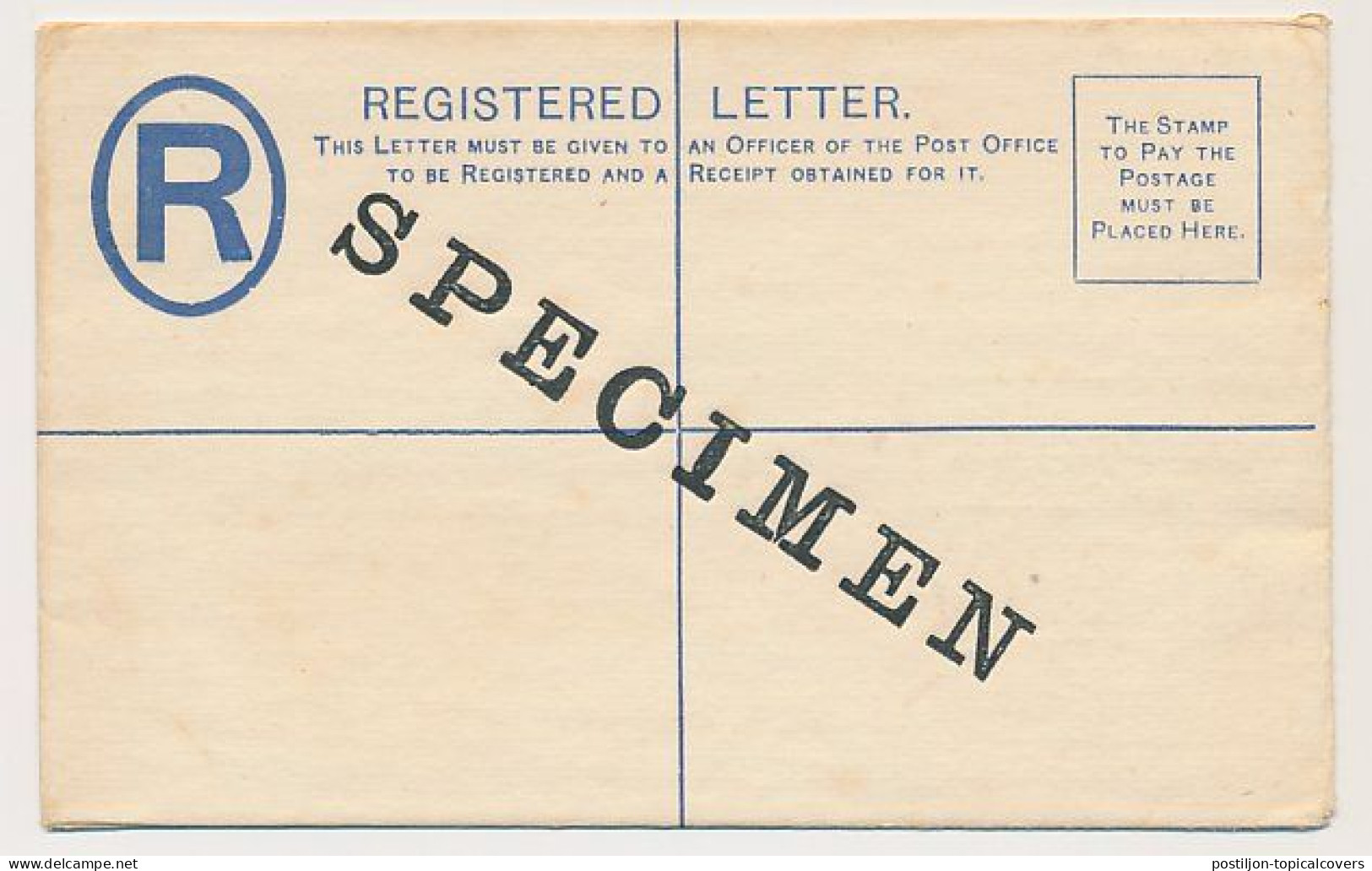 SPECIMEN - Registered Letter Saint Lucia  - Postal Stationery - Ste Lucie (...-1978)