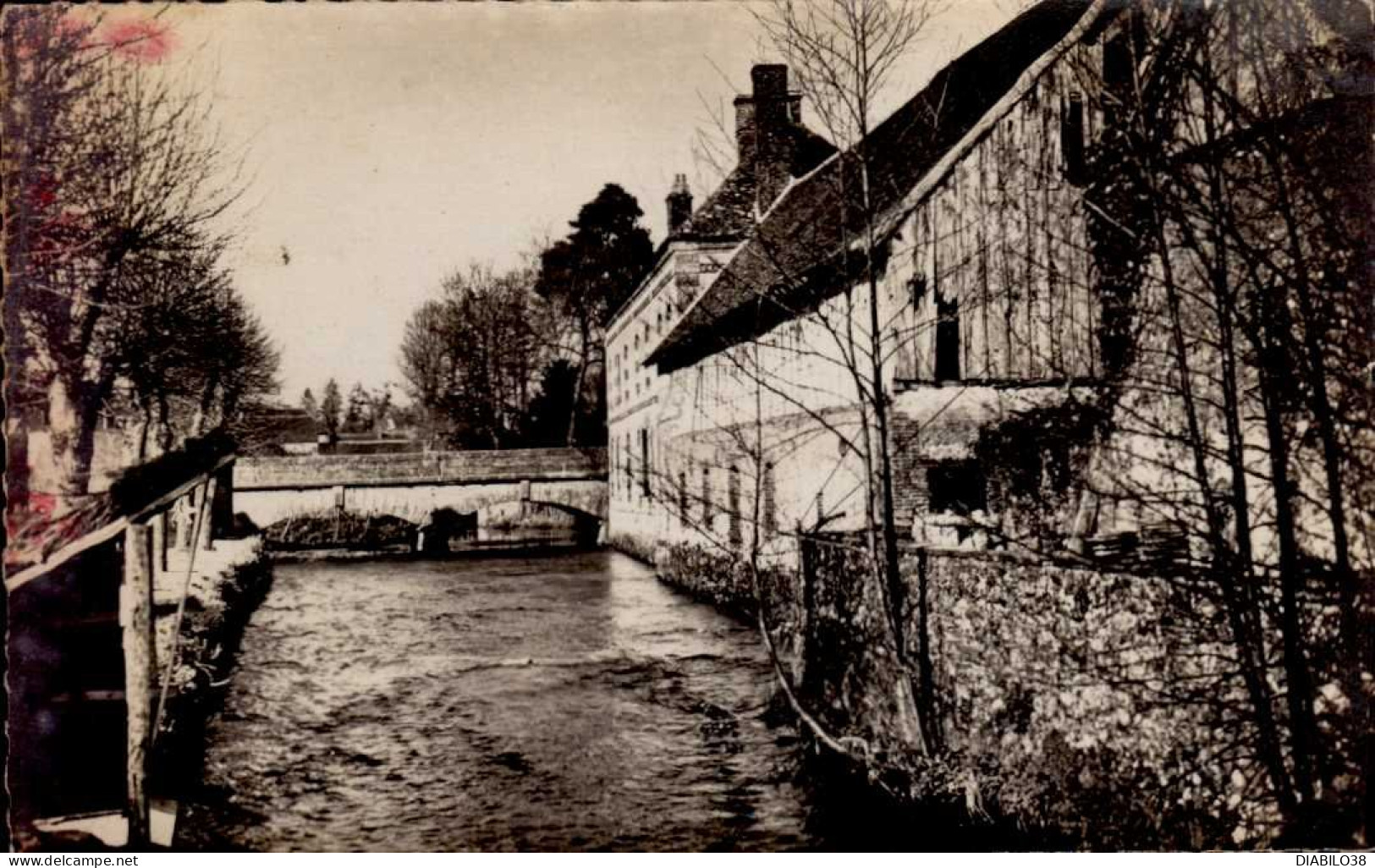 LONGNY  ( ORNE )     LE PONT SUR LA JAMBE   ( AUREOLE ROSE , EN HAUT , A GAUCHE ) - Longny Au Perche