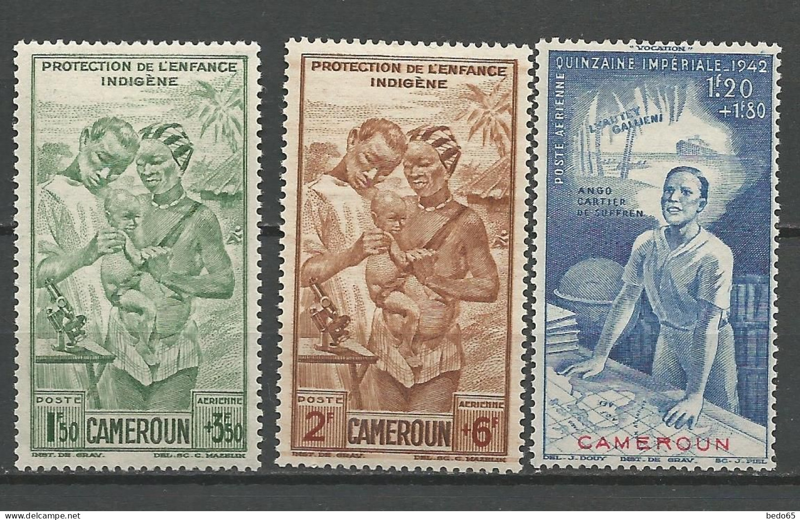 CAMEROUN PA N° 19 à 21  NEUF** LUXE  SANS CHARNIERE  / Hingeless / MNH - Poste Aérienne