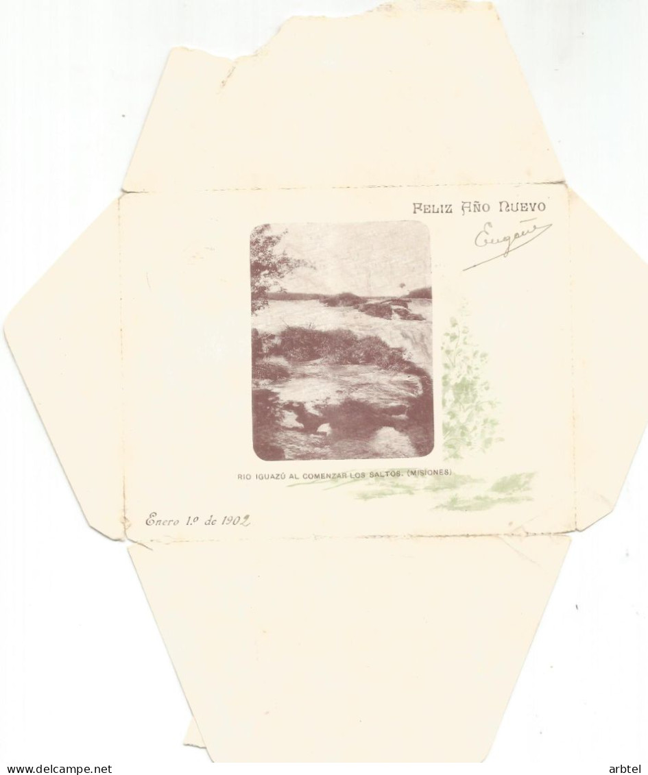 ARGENTINA 1901 ENTERO POSTAL SALTOS DEL RIO IGUAZU RIVER - Postwaardestukken