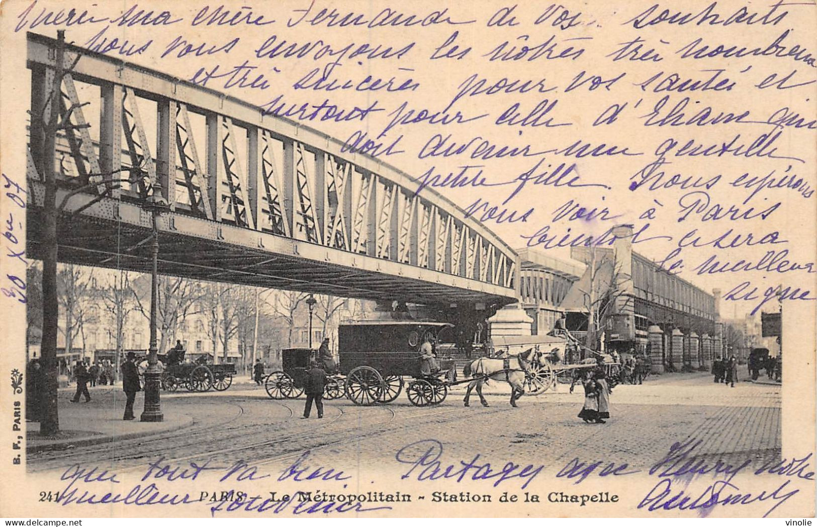 24-3327 :  PARIS. LE METROPOLITAIN A LA CHAPELLE - Métro