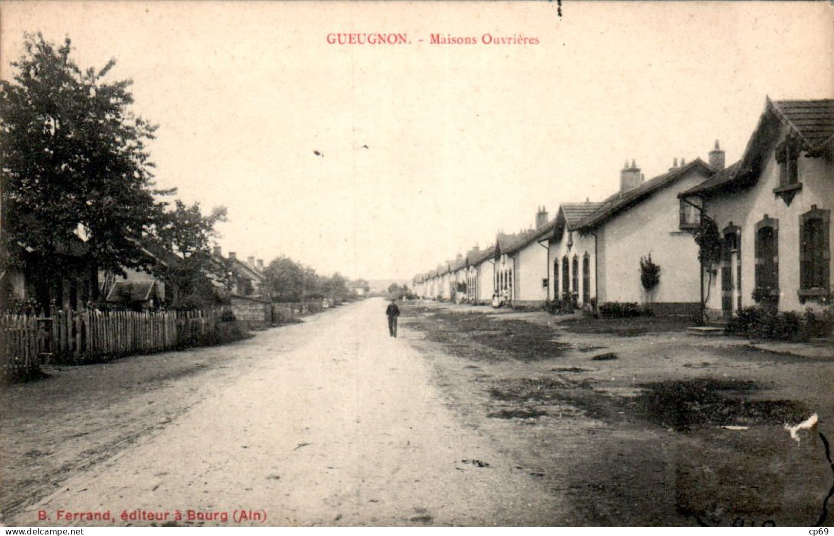 Gueugnon Maisons Ouvrières Saône-et-Loire 71130 Cpa Voyagée Timbre Décollé Au Recto B.Etat - Gueugnon