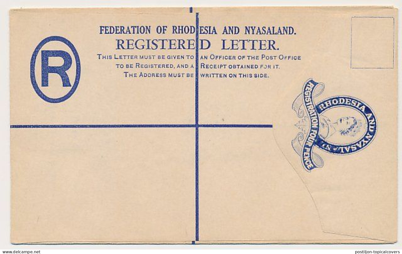 Registered Letter Rhodesia And Nyasaland - Postal Stationery - Rhodesië & Nyasaland (1954-1963)