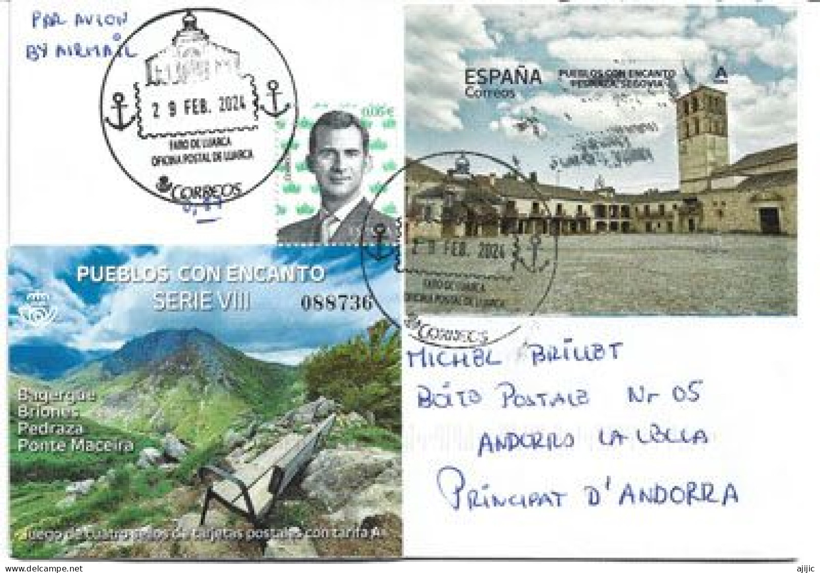 Pueblos Con Encanto .Pedraza. Segovia , Belle Lettre 2024 Avec B-F Segovia, à Andorra (Principado) - Storia Postale