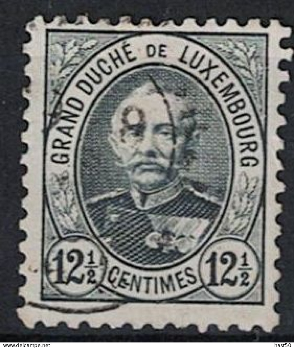 Luxemburg - Großherzog Adolf "frontal" (MiNr: 58 D) 1891 - Gest Used Obl - 1891 Adolfo Di Fronte