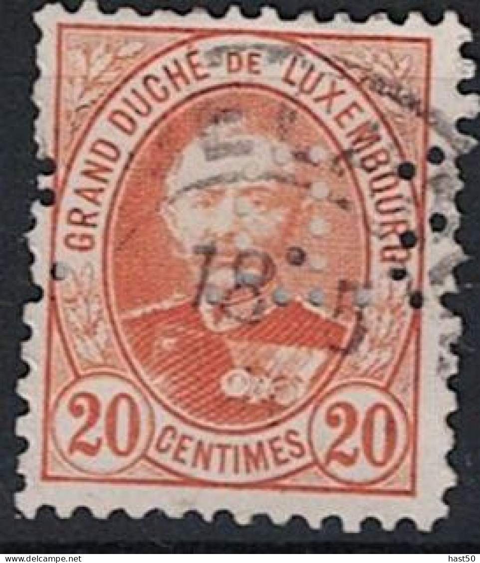 Luxemburg - Großherzog Adolf "frontal" (MiNr: 59 D) 1891 - Gest Used Obl - 1891 Adolphe Voorzijde