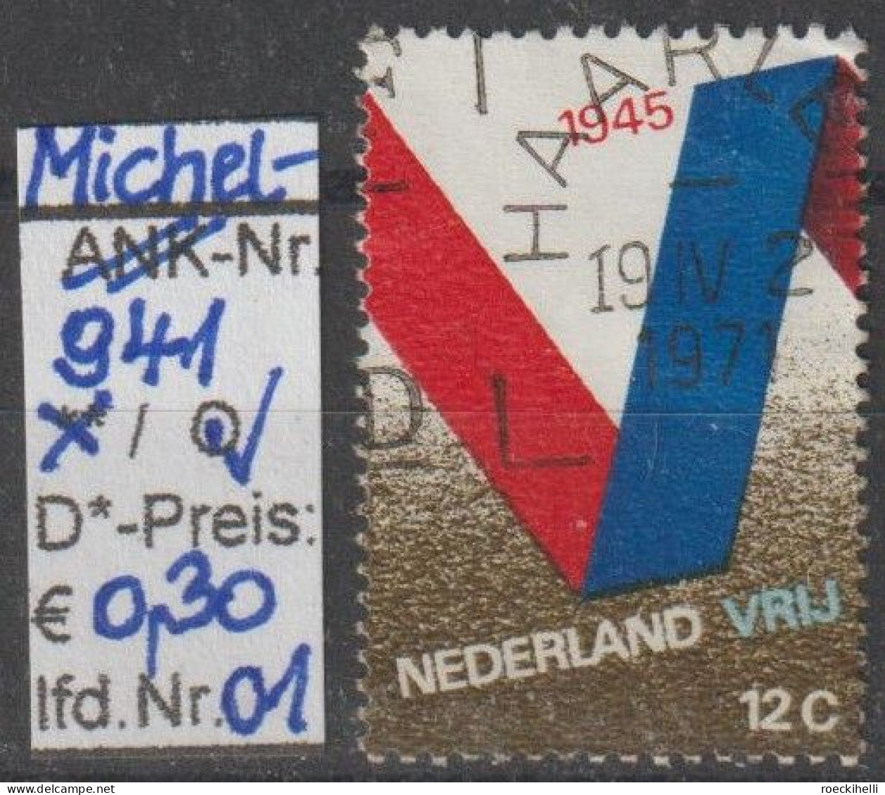 1970 - NIEDERLANDE - SM "25. Jahrestag D. Befreiung" 12 C Mehrf. - O  Gestempelt - S. Scan (941o 01-02 Nl) - Oblitérés