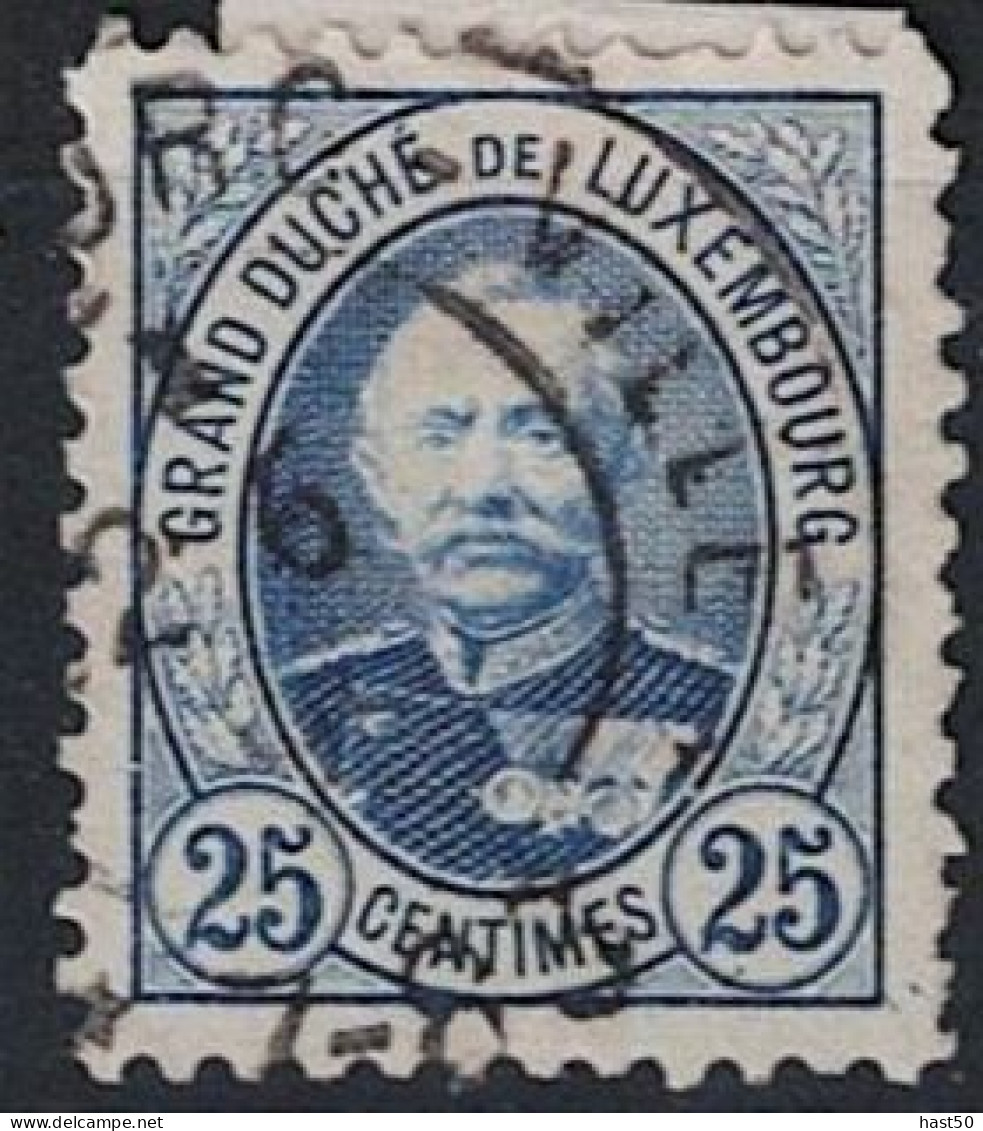 Luxemburg - Großherzog Adolf "frontal" (MiNr: 60 D) 1891 - Gest Used Obl - 1891 Adolfo De Frente