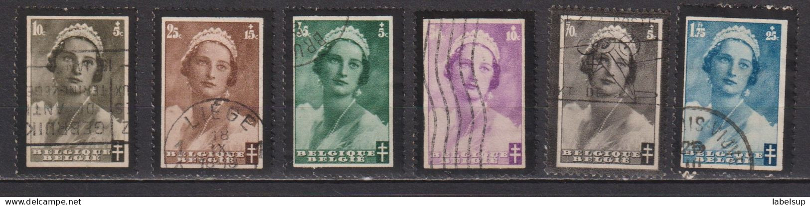 Timbres Oblitérés De Belgique De 1935 Entre YT 411 à 417 MI 408 à 413 - 1934-1935 Léopold III