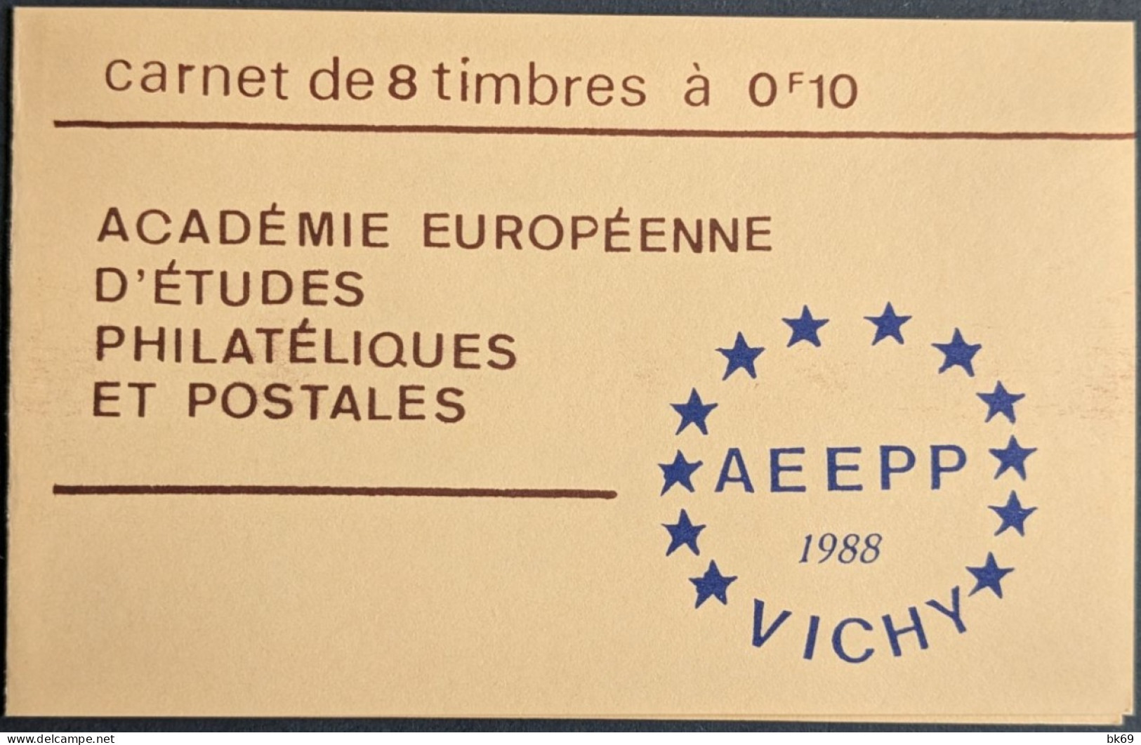 2179-CP Carnet Privé Liberté Gandon 10c Brun X8 Marge Publicitaire AEEPP Vichy Cote Dallay 50€ - Moderne : 1959-...