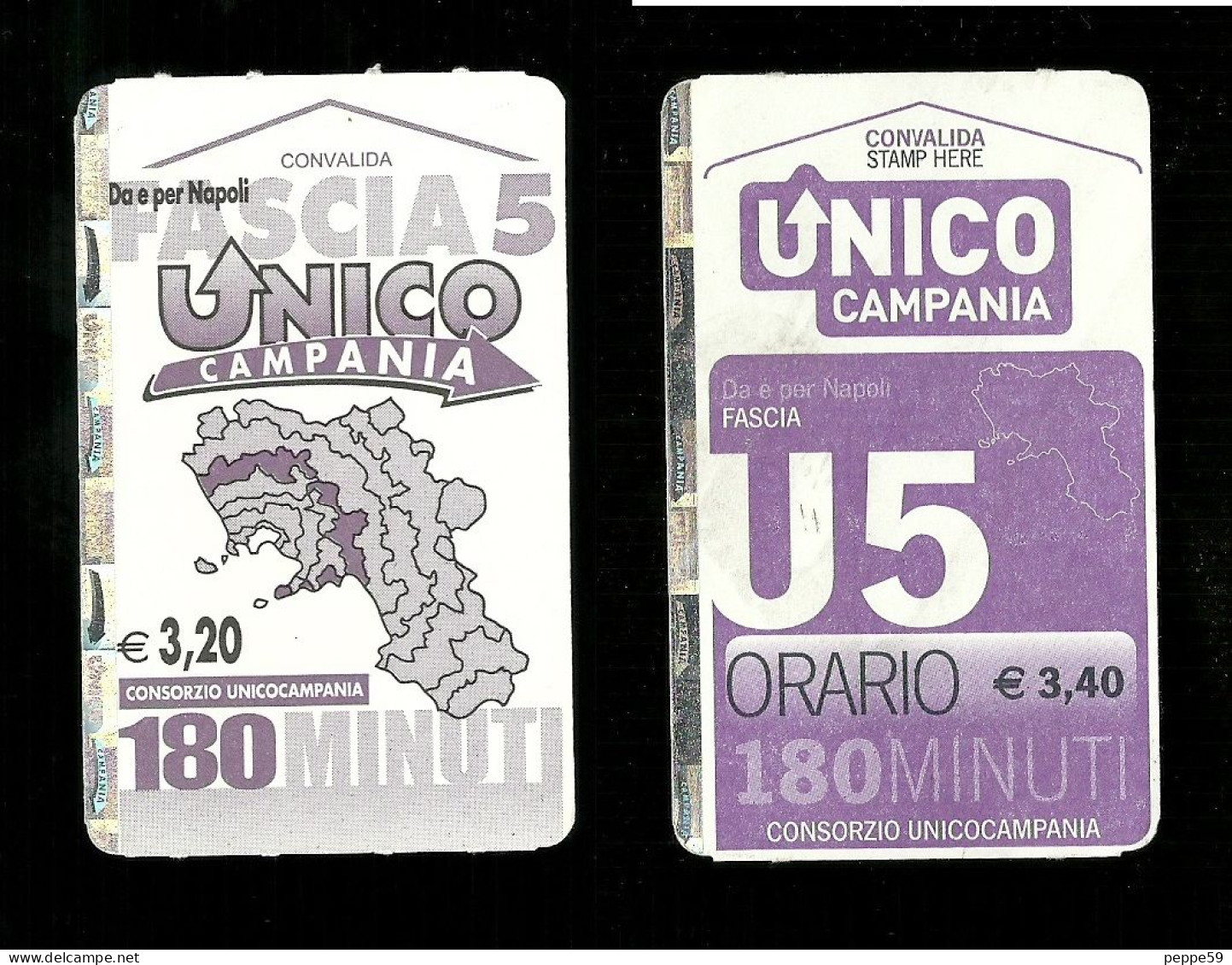 Coppia Biglietto Autobus - Unico Campania - Fascia 5 Da 180 Min. - Europa