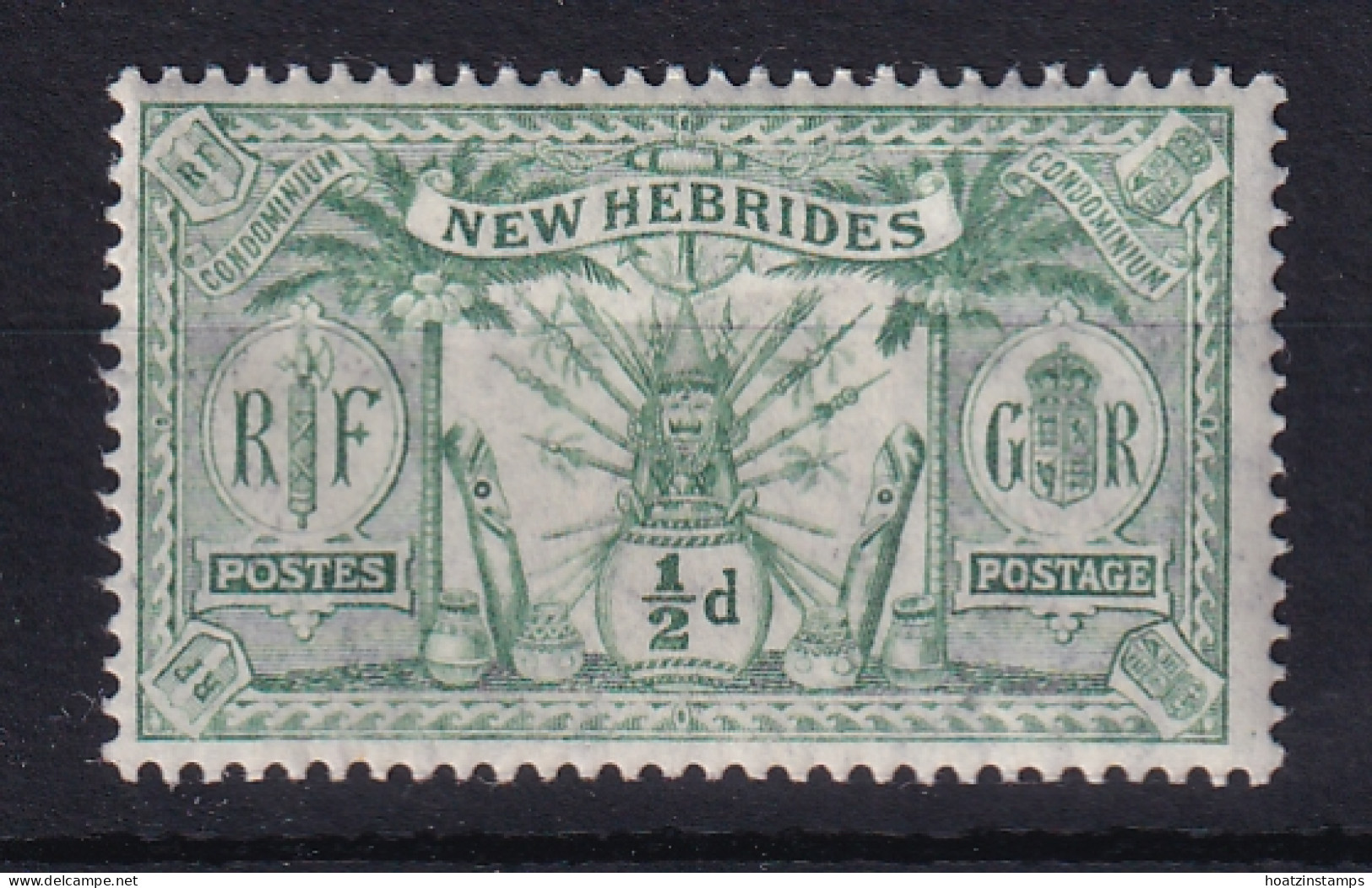 New Hebrides: 1911   Weapons & Idols   SG18   ½d    MH - Ongebruikt