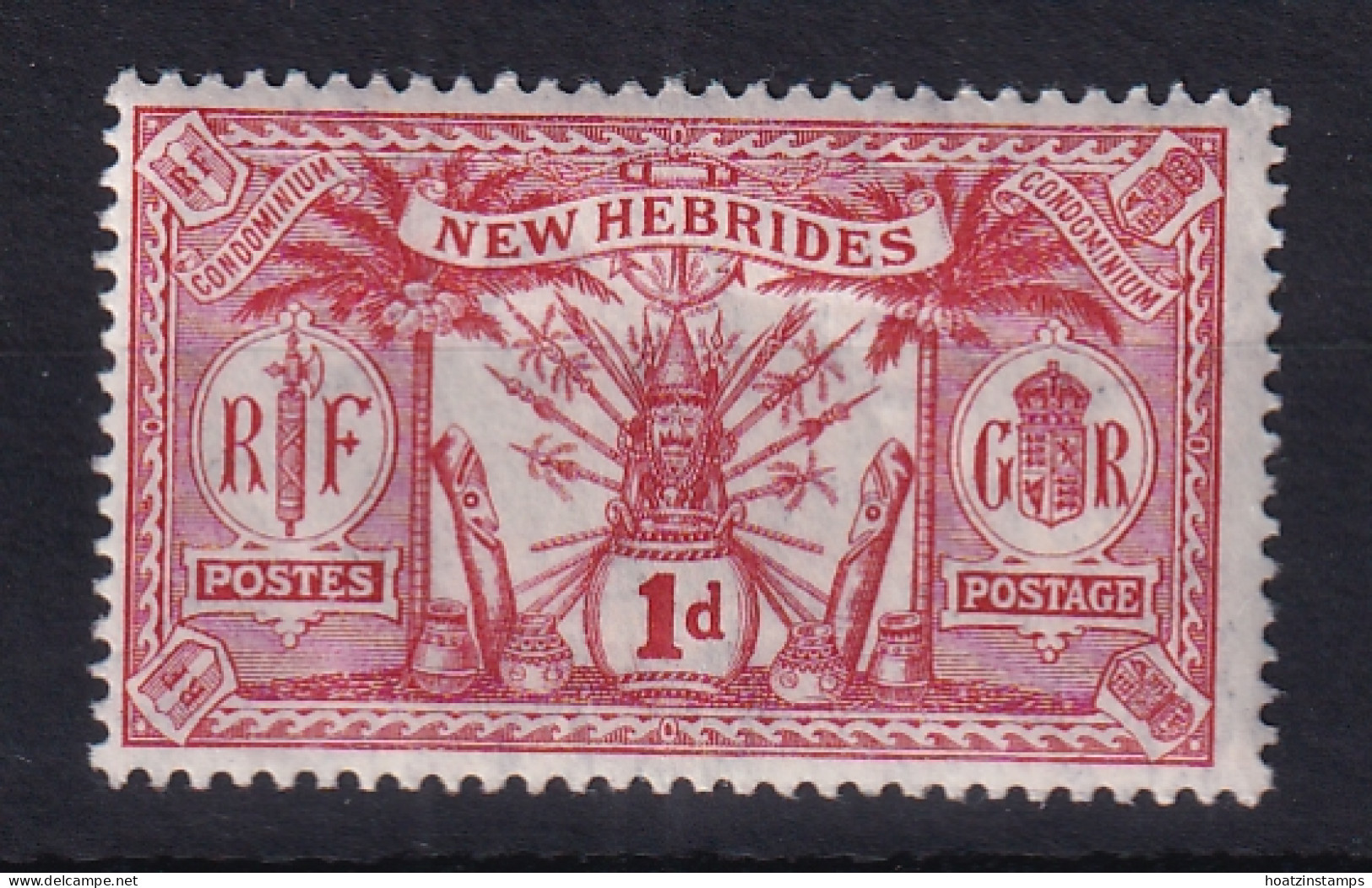 New Hebrides: 1911   Weapons & Idols   SG19   1d    MH - Ongebruikt