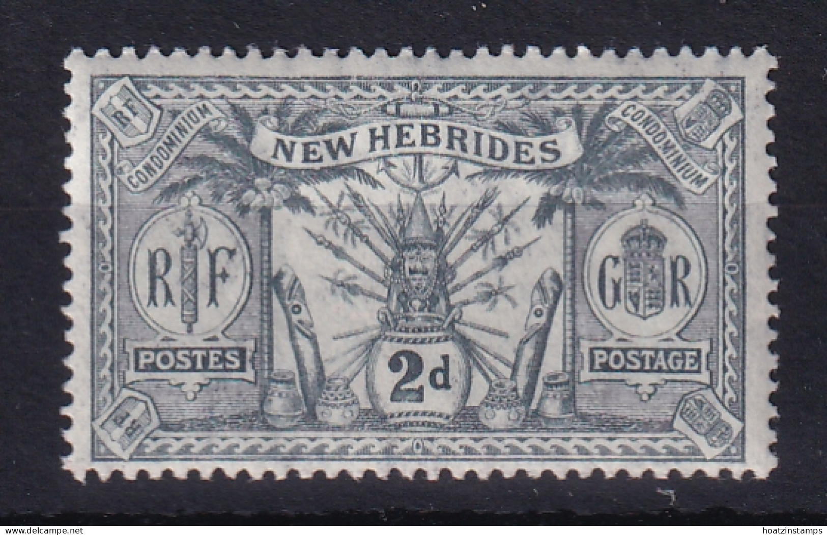 New Hebrides: 1911   Weapons & Idols   SG20   2d    MH - Neufs