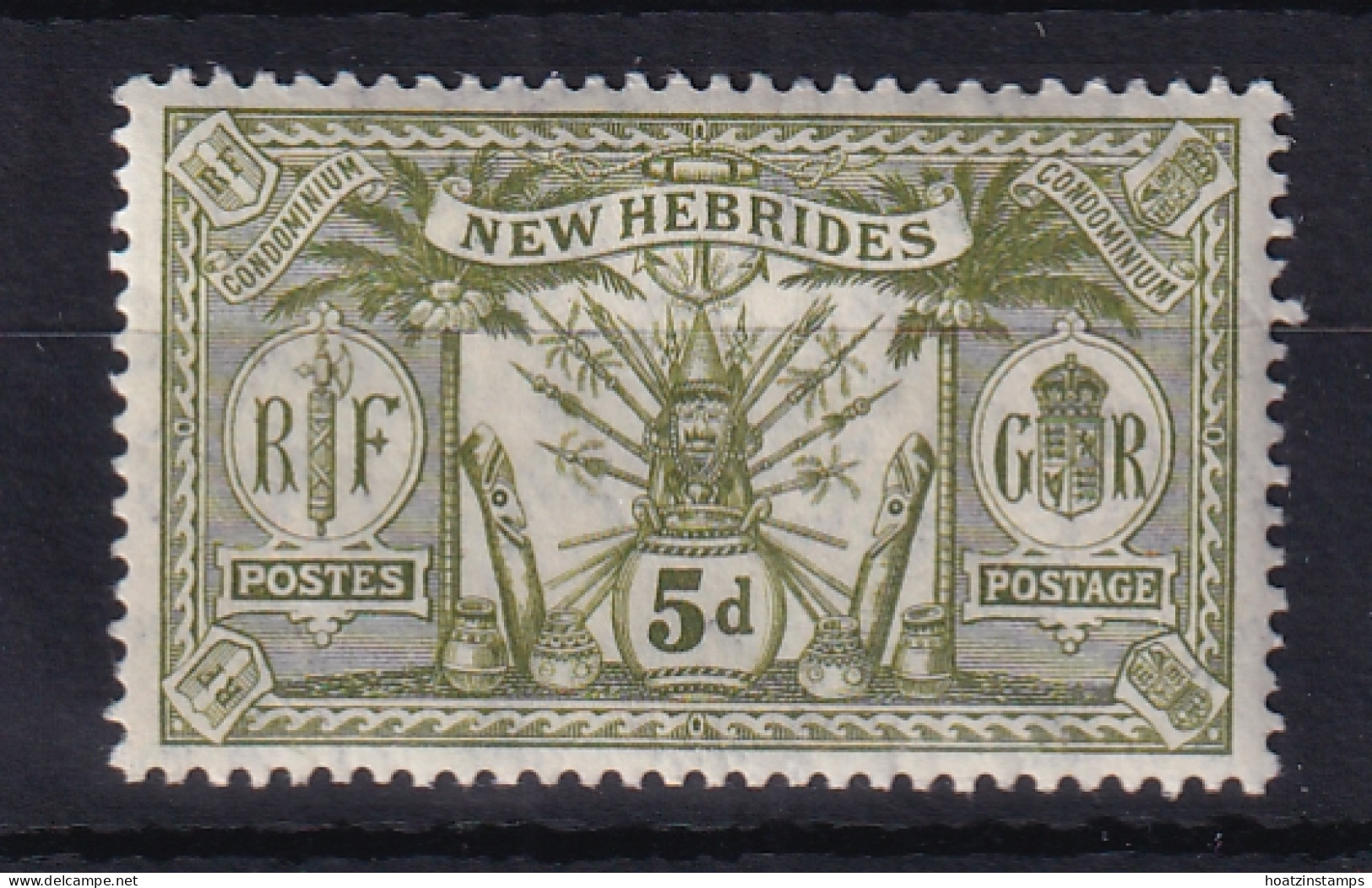 New Hebrides: 1911   Weapons & Idols   SG24   5d    MH - Ongebruikt