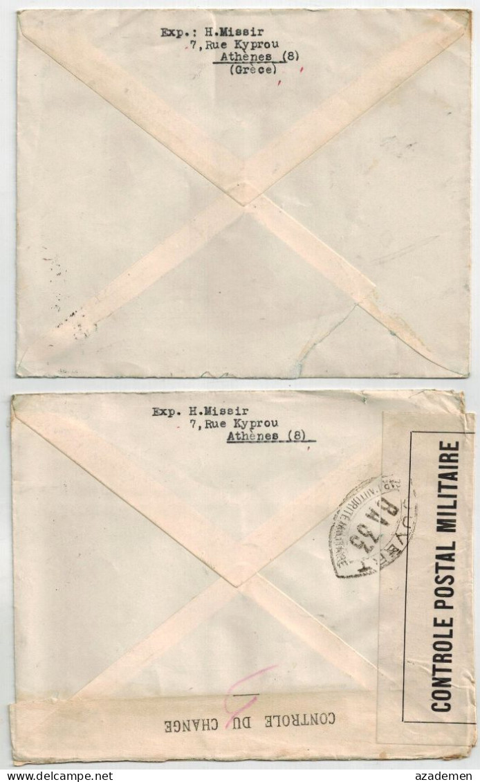 GRECe  2 Lettres Pour La France 1939. - Storia Postale