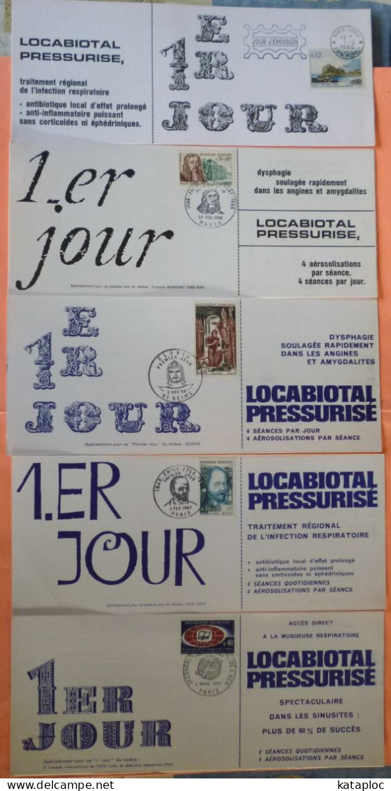 LOT 19 CARTES 1er JOUR LOCABIOTAL PRESSURISE HYDROSARPAN FORT DIVIATOR SARPAREL GLUCIDORAL PHARMACIE 6 SCANS - Pharmacie