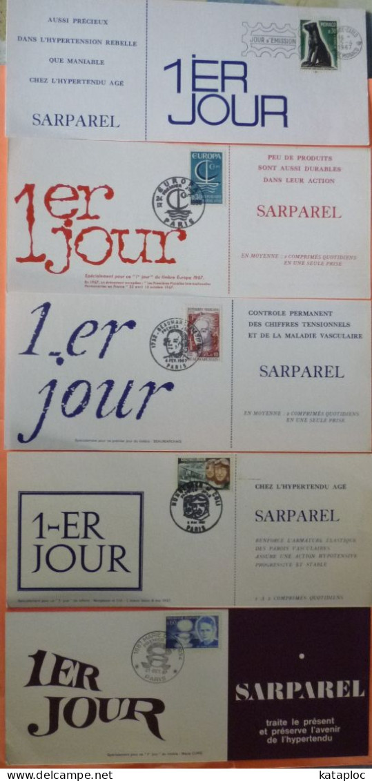 LOT 19 CARTES 1er JOUR LOCABIOTAL PRESSURISE HYDROSARPAN FORT DIVIATOR SARPAREL GLUCIDORAL PHARMACIE 6 SCANS - Pharmazie