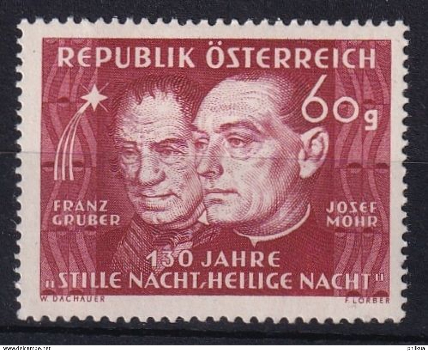 MiNr. 928 Österreich 1948, 18. Dez. 130. Jahrestag Der Uraufführung Des Liedes „Stille Nacht" - Postfrisch/**/MNH - Christmas